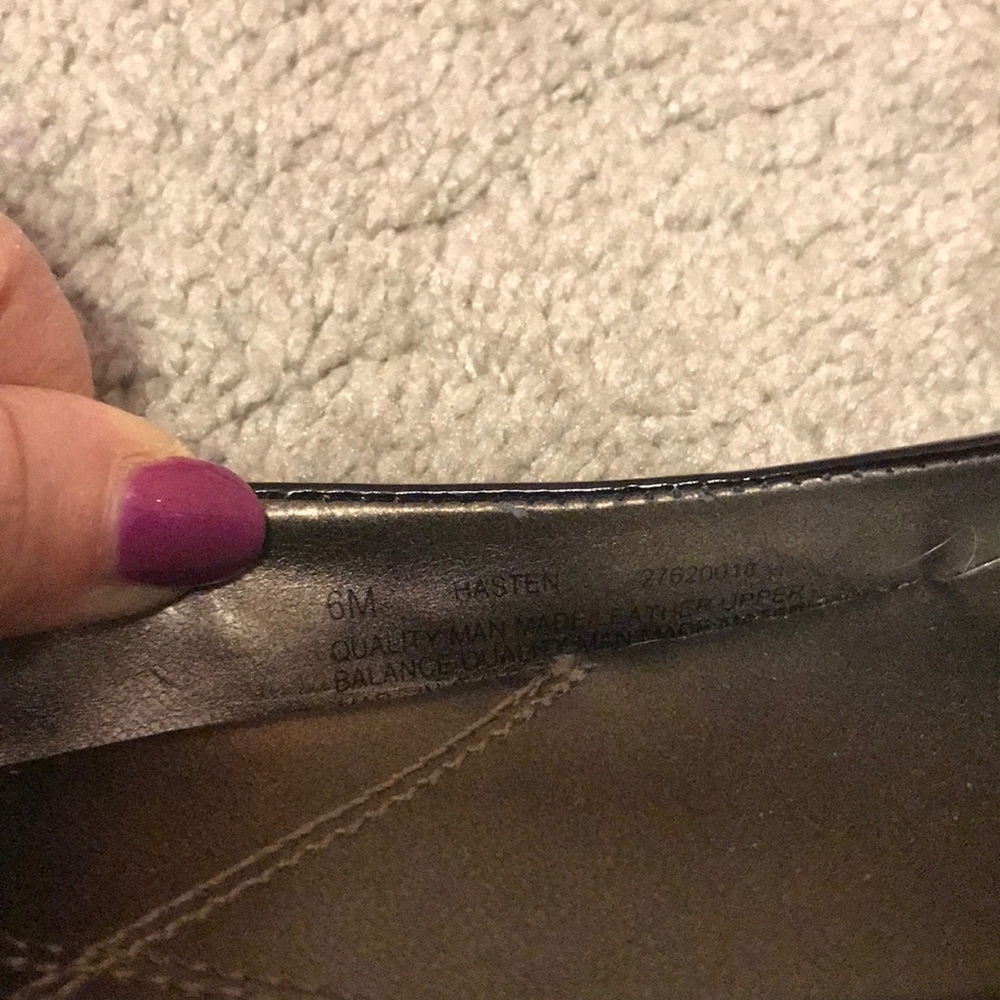 Black Patten Leather Button Flat - Picture 5 of 5